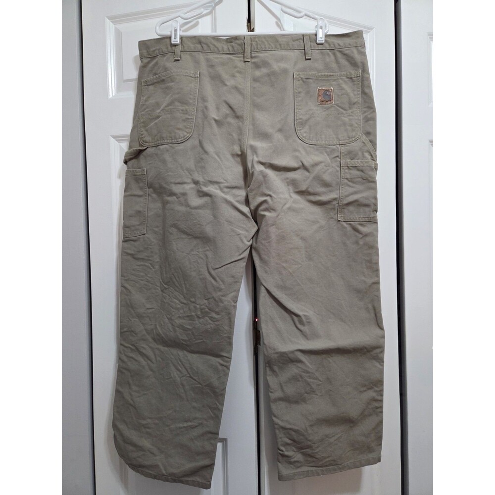 Carhartt B11-DES Washed Duck Work Dungaree Pants Cotton Desert/Tan Men's 44x30 - Picture 3 of 6